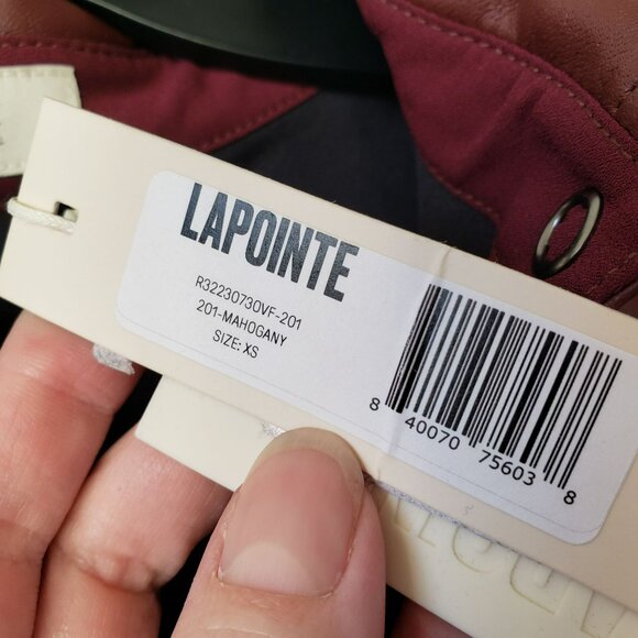 NEW Lapointe Stretch Faux Leather Mahogany Brown Button Front Collar Mini Dress - Picture 6 of 15